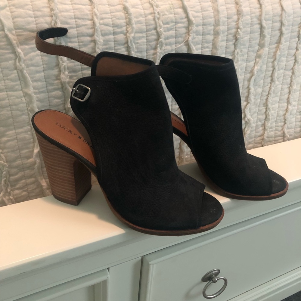 Lucky Brand  leather upper booties